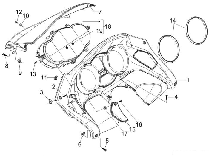 Piaggio Cockpitinstrumente - Cruscotto MP3 500 LT