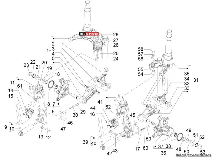 Piaggio Componenti della forcella (Mingxing) MP3 300