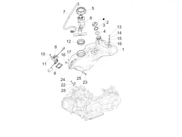 Vespa Sprint 150 Benzintank