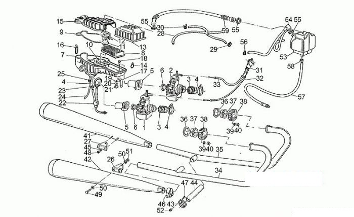 Moto Guzzi V65 Custem Einspeisung-Ausstoß
