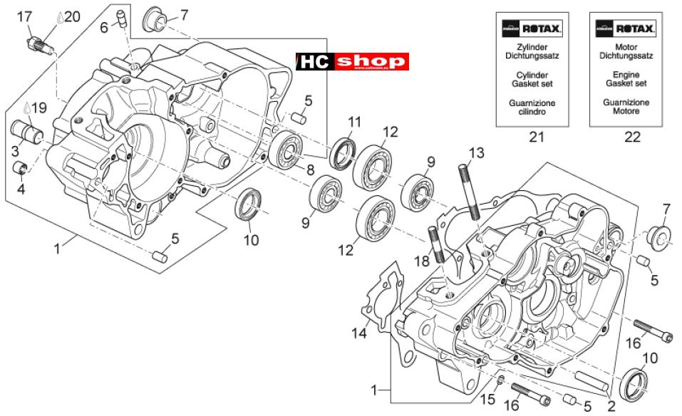 Aprilia RX-SX 125 - Motor-Kurbelgehäuse
