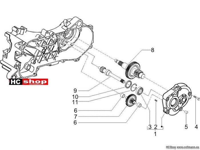 Piaggio Zip 50 SP Einheit Getriebe