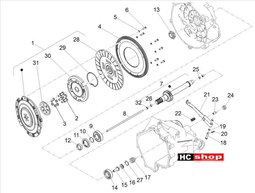 Moto Guzzi V7 III Anniversario 750 ABS E4 - Motor Kupplung
