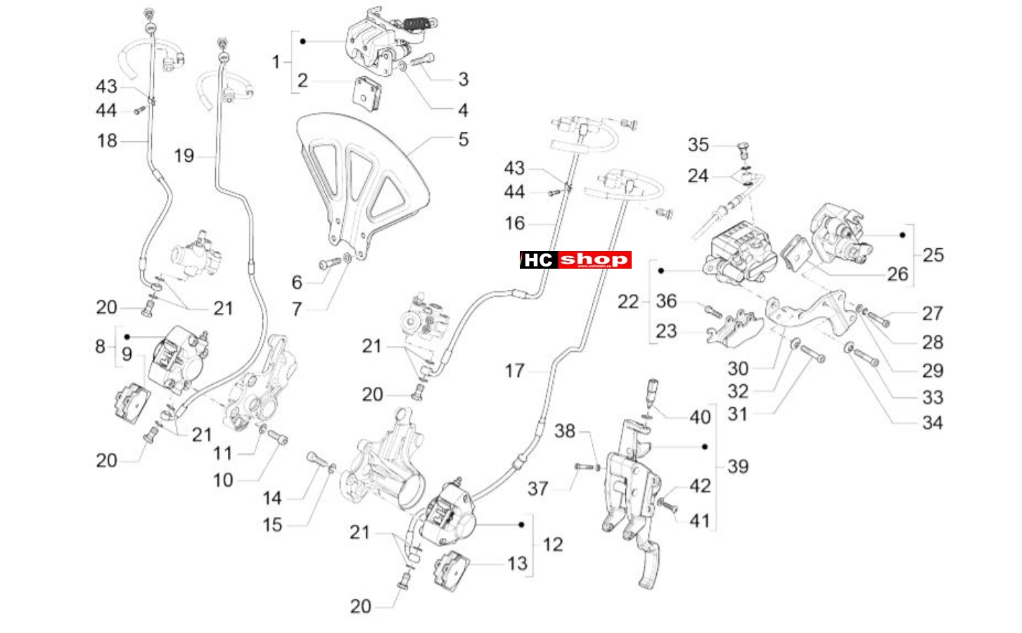 Piaggio MP3 350 Sport E4 ABS Bremsanlage Bremsschlauchen
