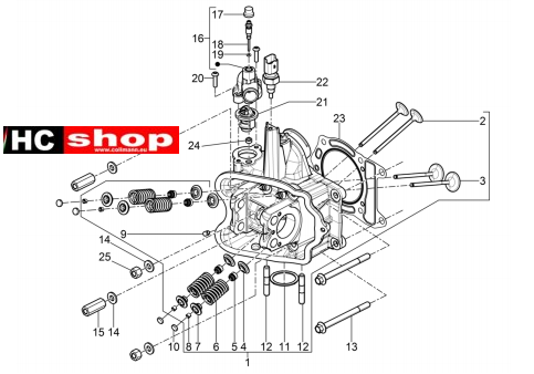 Piaggio Beverly 350 E4 Sport Touring Motor Einheit Kopf-Ventil