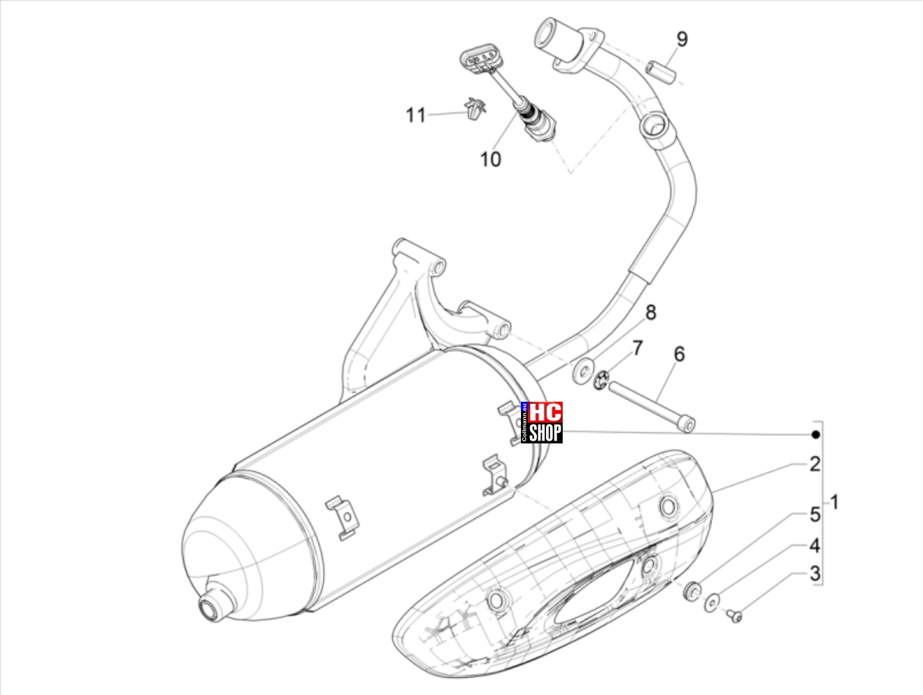 Piaggio Liberty 50 IGET E5 Motor Auspufftopf