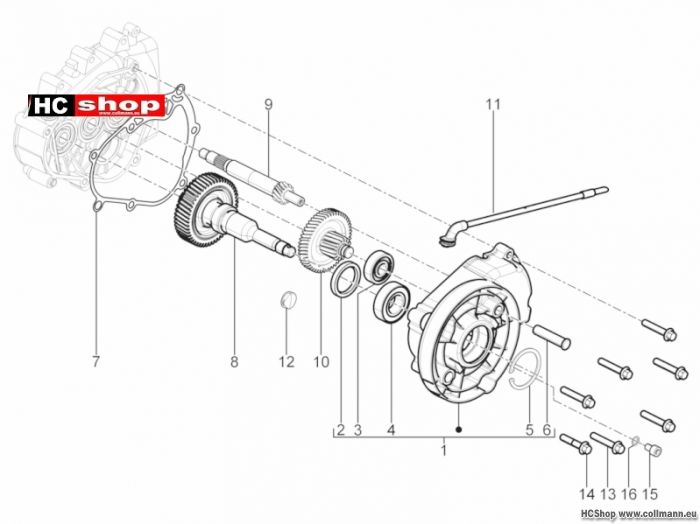 Piaggio Einheit Getriebe TPH 125