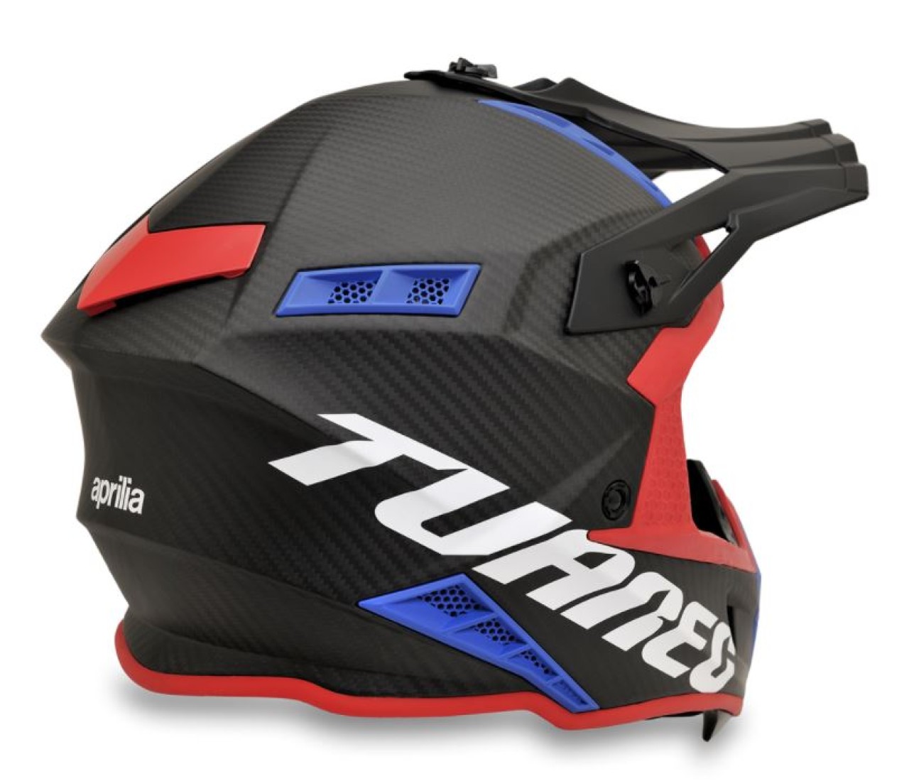 Aprilia Tuareg Off-Road-Helm aus Carbon schwarz-rot-blau ECE 22.05