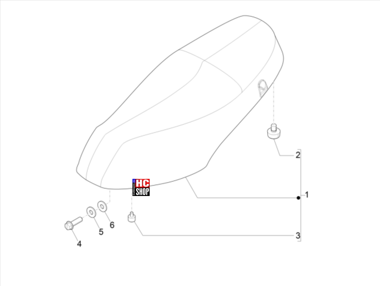 Piaggio ZIP 50 4T E5 Fahrgestell Sitzbank