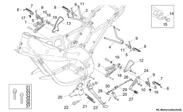 Aprilia Fussrasten - Ständer RS 250