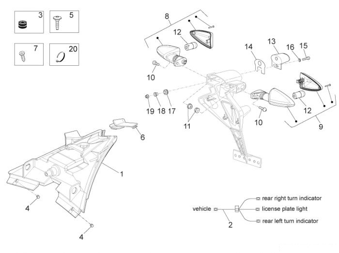 Aprilia Hinterer lichter RS4 125