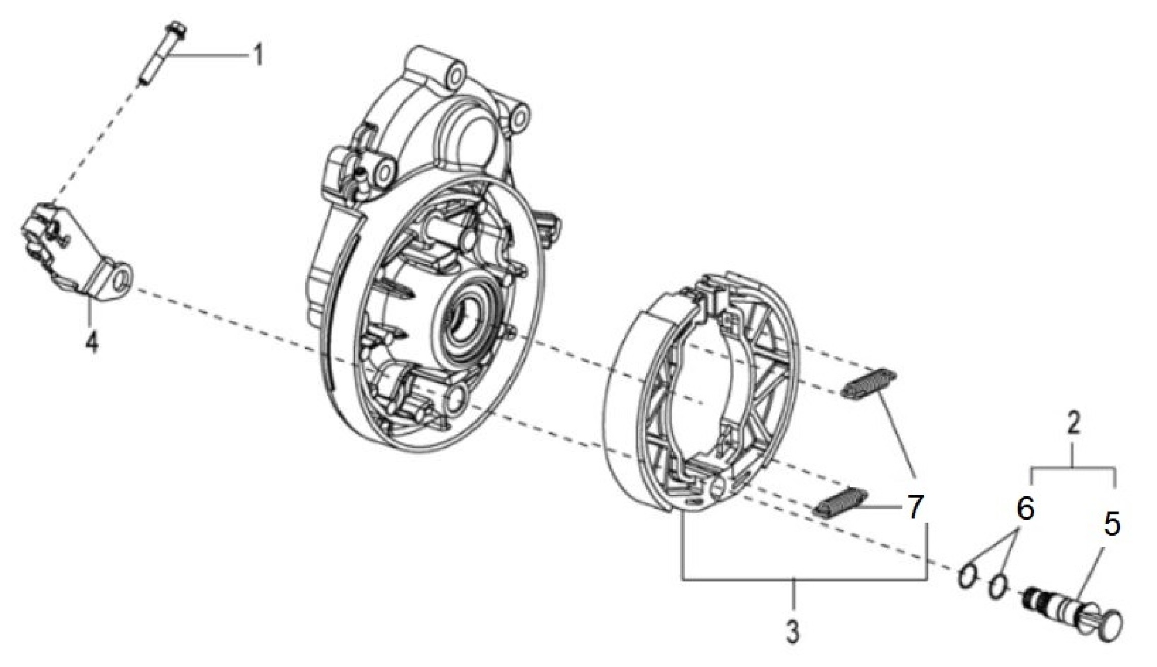 Explosionszeichnung Aprilia SR 125 Motard / SR 125/150 / SR Motard 160 Bremsanlage hinten