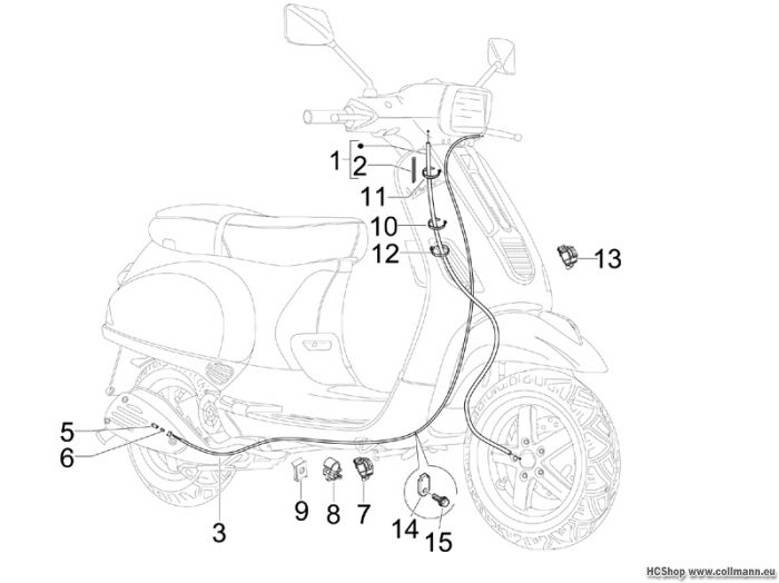 Vespa Bowdenzügen S 50 4T-4V