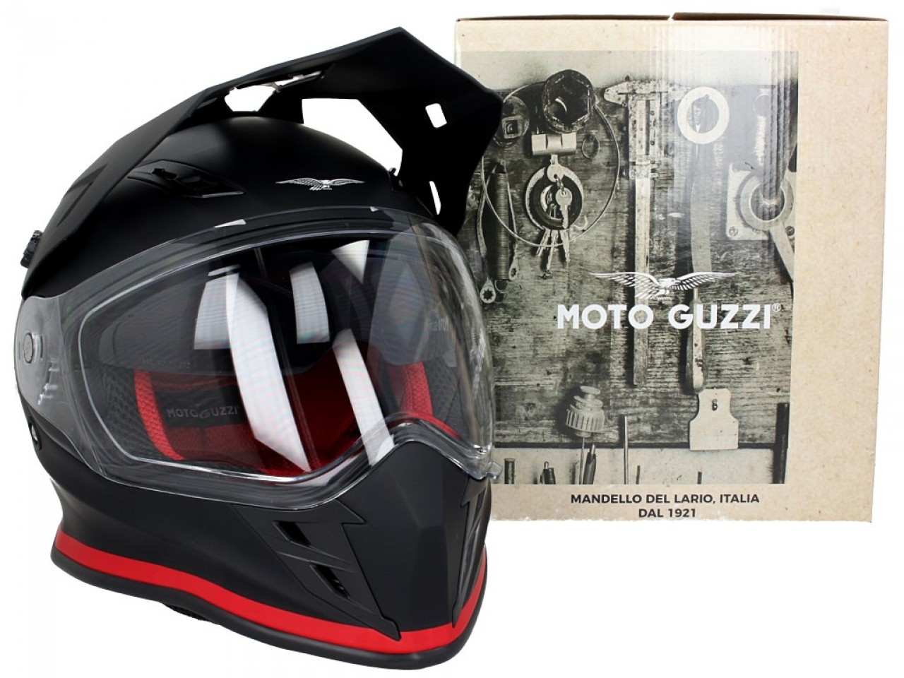 Moto Guzzi Integralhelm Adventure Touring V85, schwarz matt, ECE 22.05