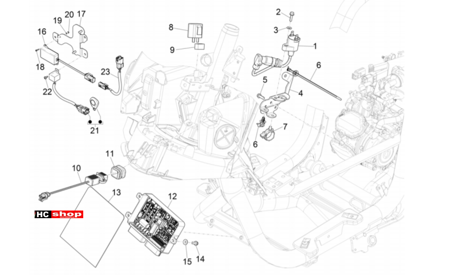 Piaggio Medley 125 4T IE ABS E4 Elektrische Anlage Spannungsregler