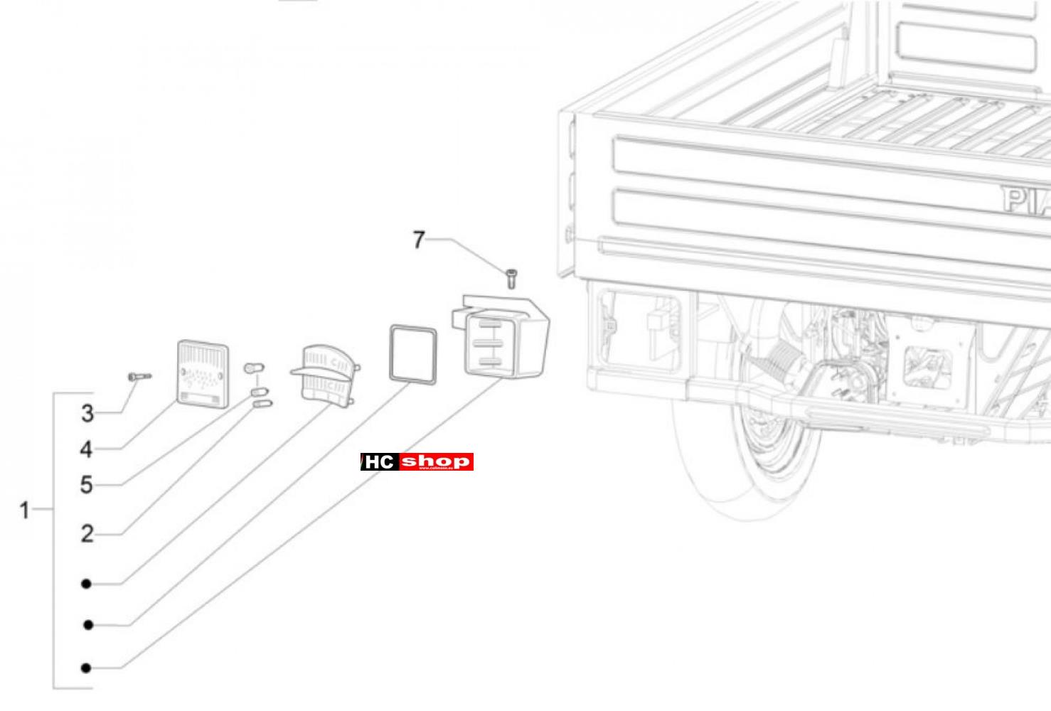 Piaggio APE 50 2T - Elektrische Anlage Rückleuchten