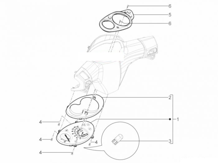 Piaggio Cockpitinstrumente - Cruscotto TPH 125