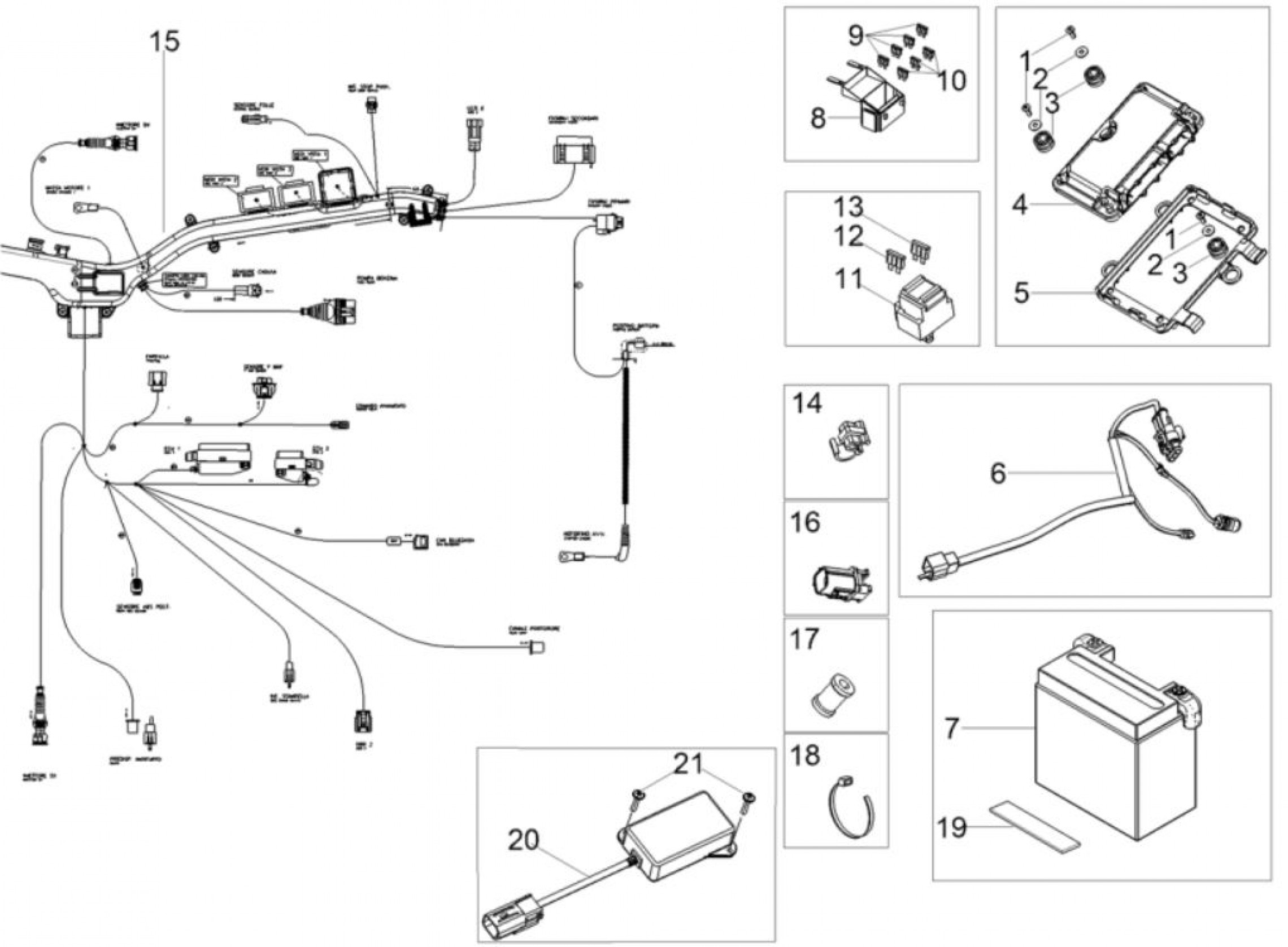 Explosionszeichnung Moto Guzzi V85 TT / V85 TT Travel Batterie