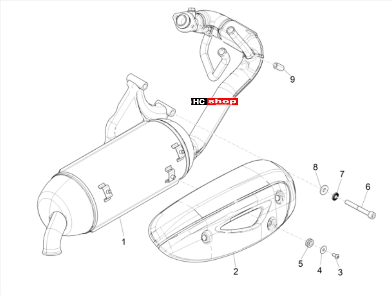 Piaggio TPH 50 2T E4 - Motor Auspuff