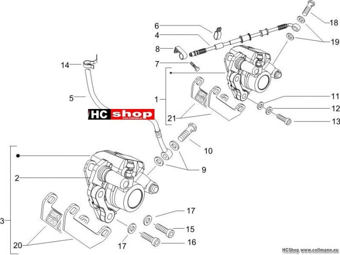 Piaggio Bremschlauchen NRG 50 Purejet