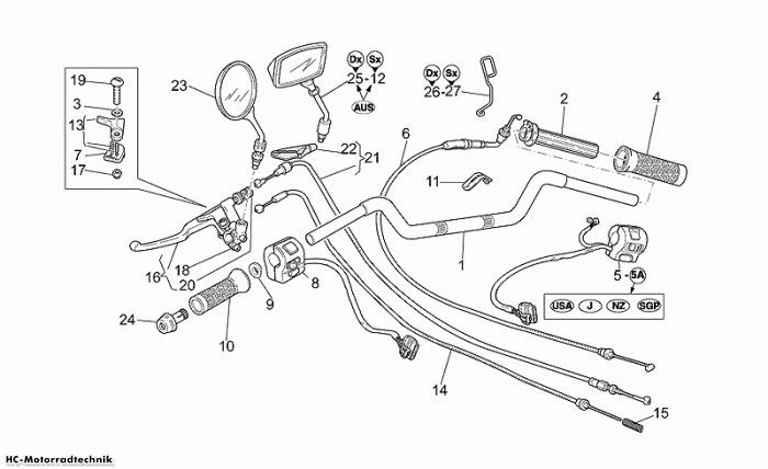 Moto Guzzi Lenkstange California EV/EV Touring/80 1100