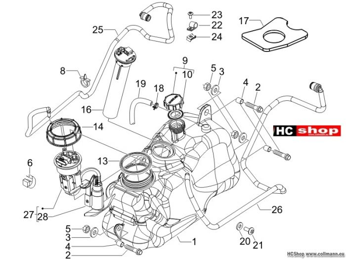 Piaggio Benzintank X8 400