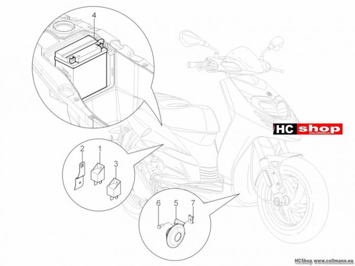 Aprilia Motard 125 Fernschalteren - Batterie - Hupe