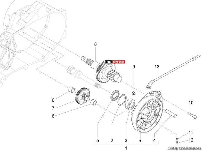 Aprilia Motard 50 Einheit Getriebe