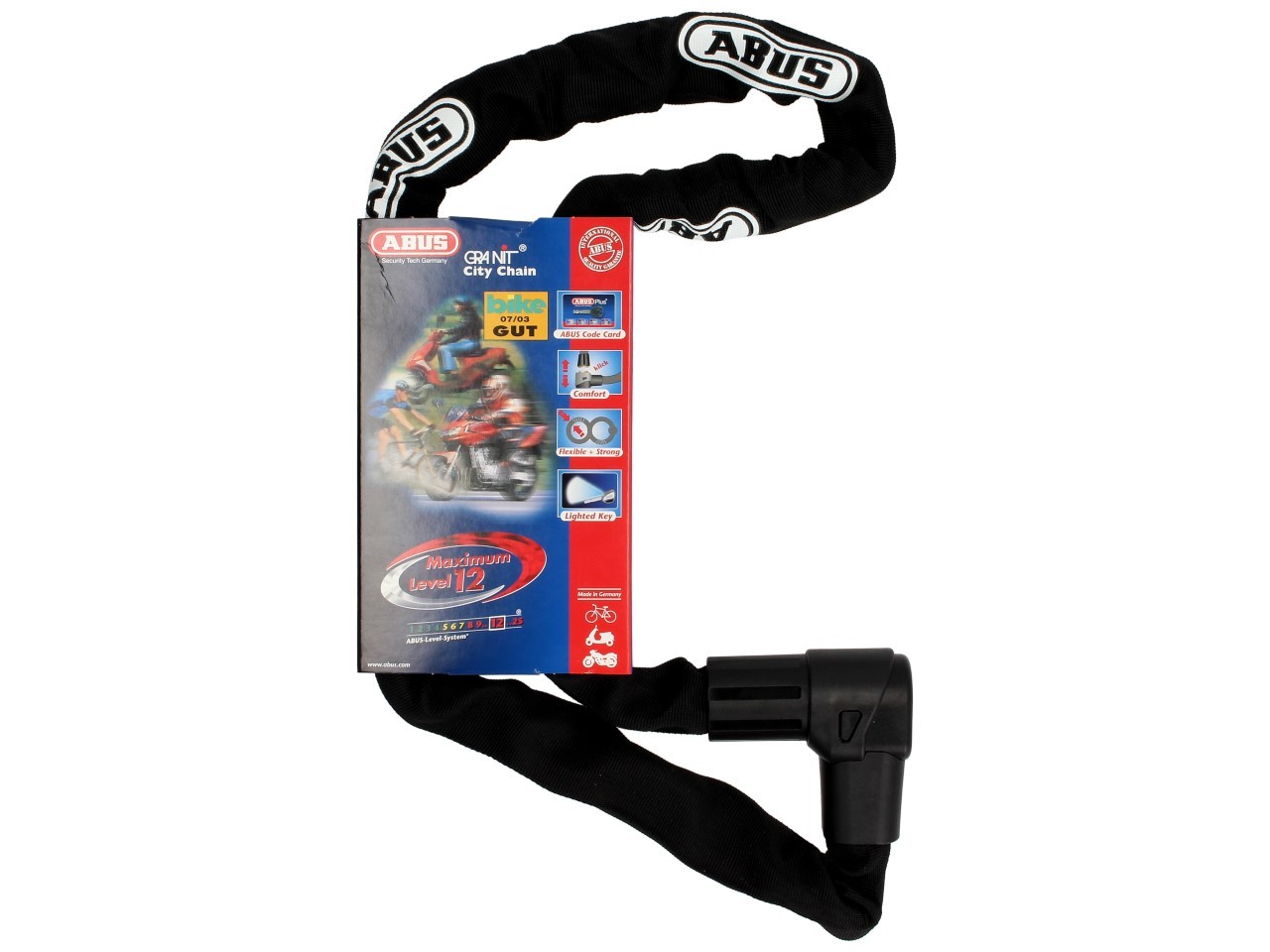 ABUS Schloss-Ketten-Kombination City Chain 1010, 1,40 m, schwarz