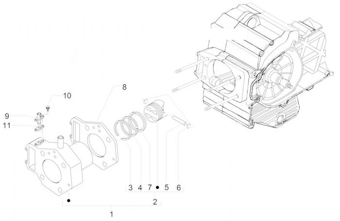 Piaggio MP3 500 Business Einheit Zylinder-Kolben