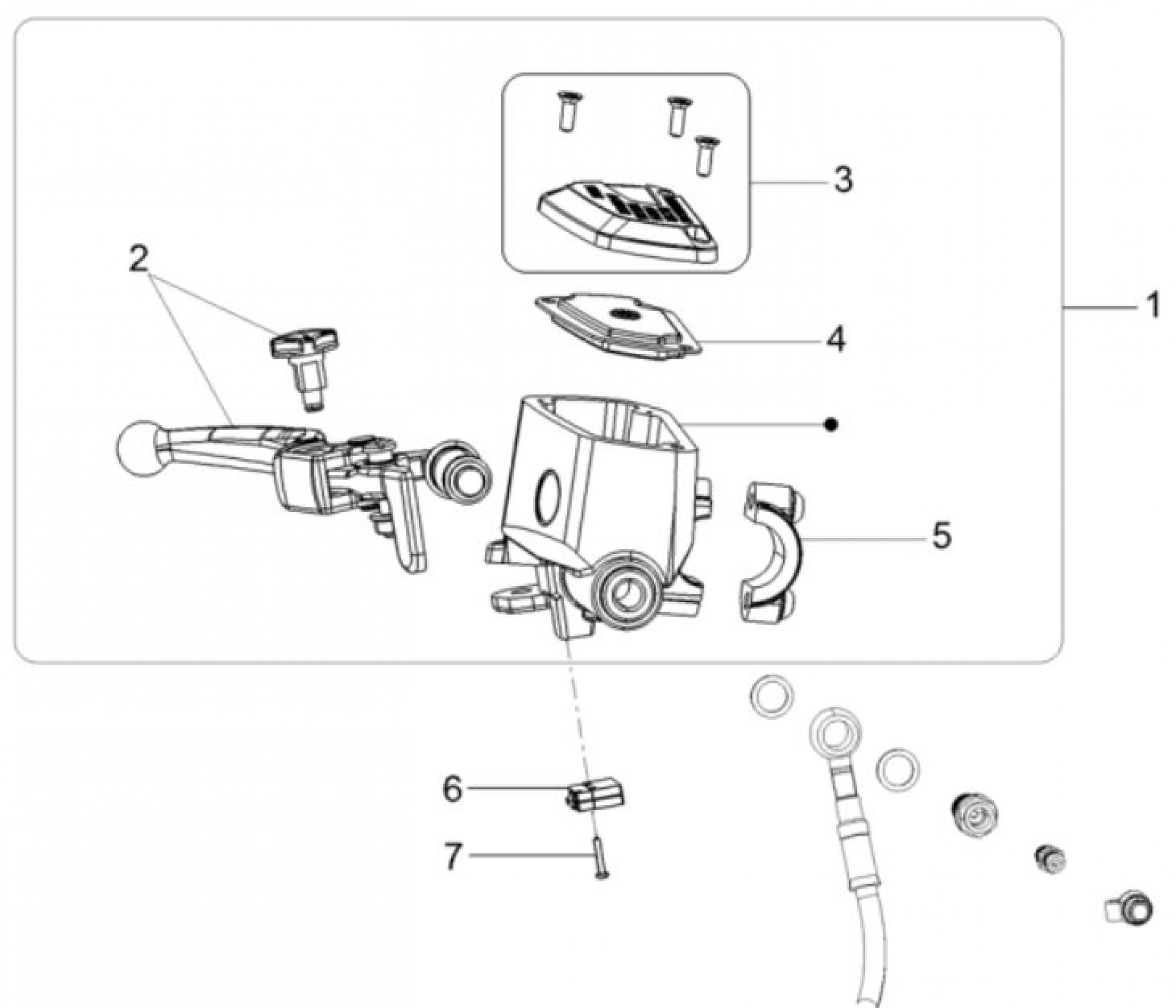 Explosionszeichnung Moto Guzzi V85 TT / V85 TT Travel / V85 TT Travel E5 Lenker rechts