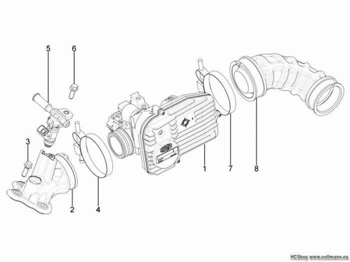 Vespa Drosselklappengehäuse - Einspritzduse S 125 4T