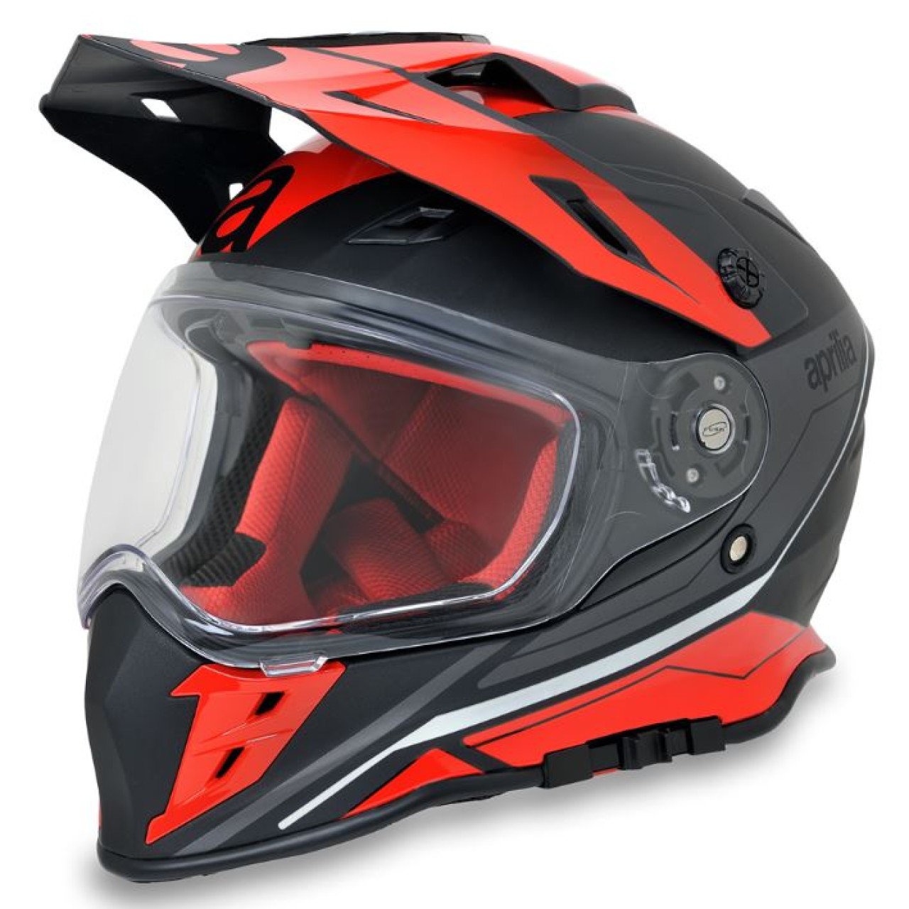 Aprilia Multiroad Off-Road-Helm schwarz-rot matt ECE 22.06