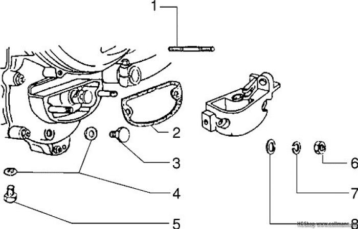Vespa Befestigung schaltsegment PX 125