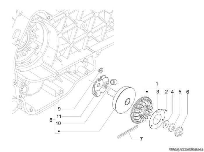 Vespa Antriebsriemenscheibe S 125 4T