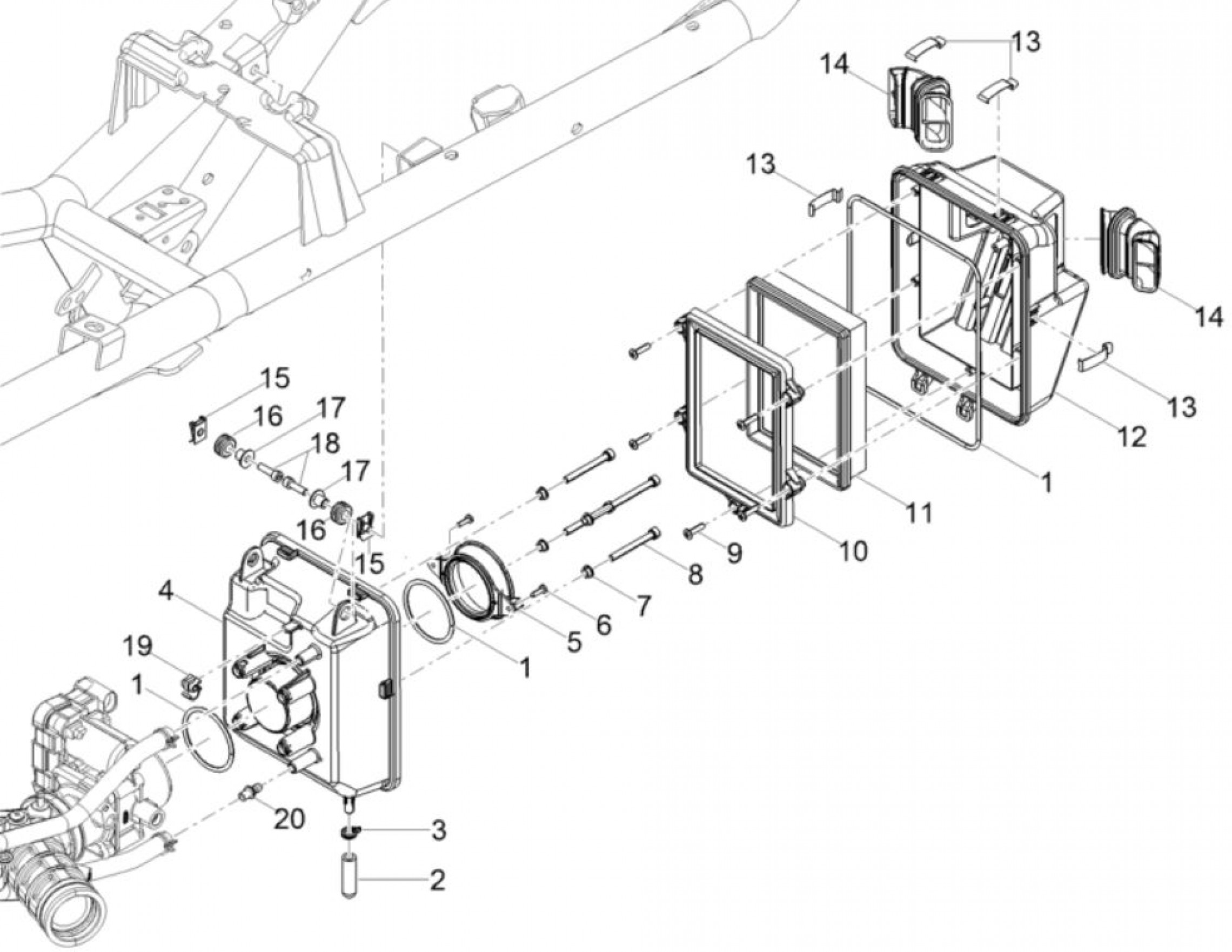 Explosionszeichnung Moto Guzzi V85 TT / V85 TT Travel Luftfilter