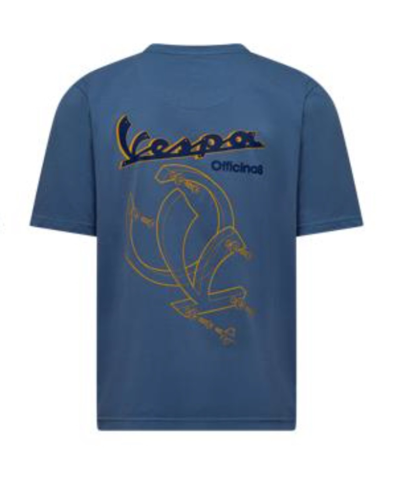 Vespa T-Shirt aus Baumwolle blau, Serie Officina 8