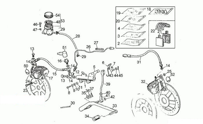 Moto Guzzi V65 Custem Bremsanlage vorn li/hinten