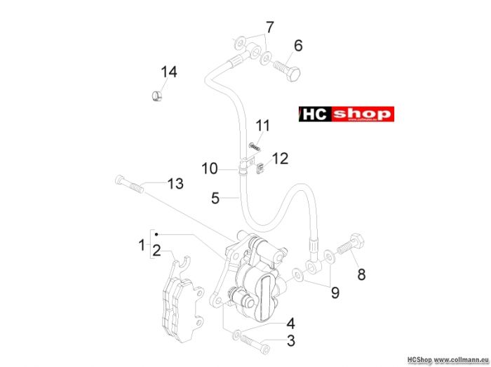 Piaggio Bremschlauchen - Bremszangen Fly 125 ie. 3V