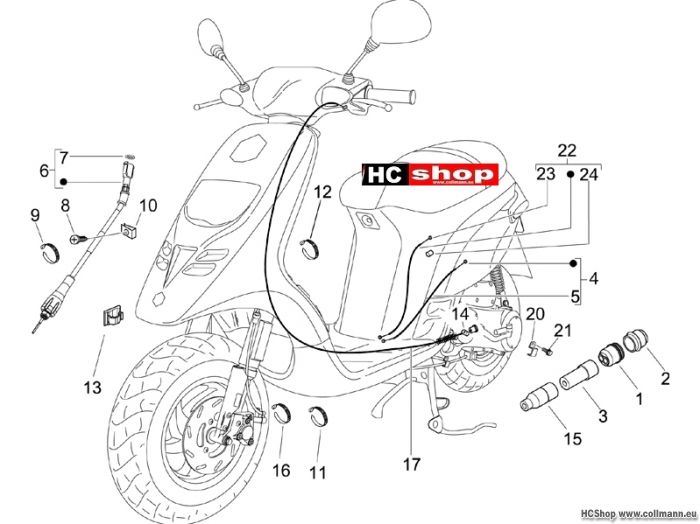 Piaggio Bowdenzügen TPH 50