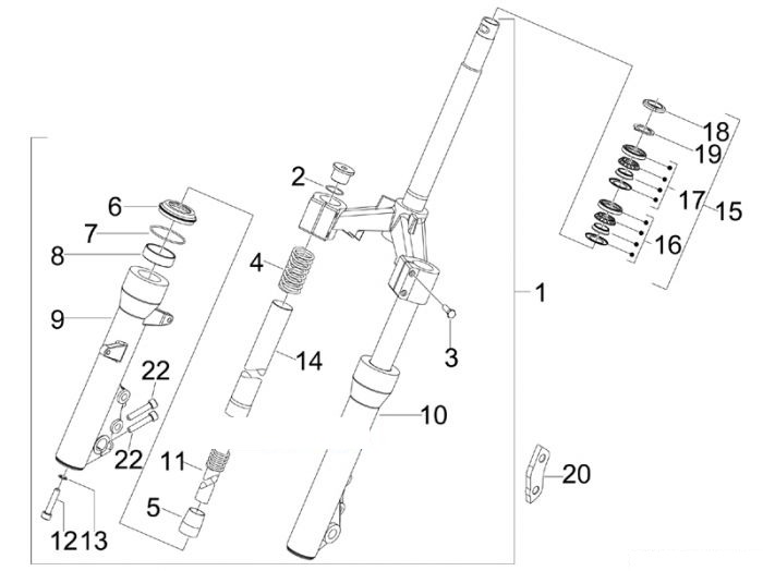 Piaggio Gabel/Lenkerleitung - Steuersatz X7 250