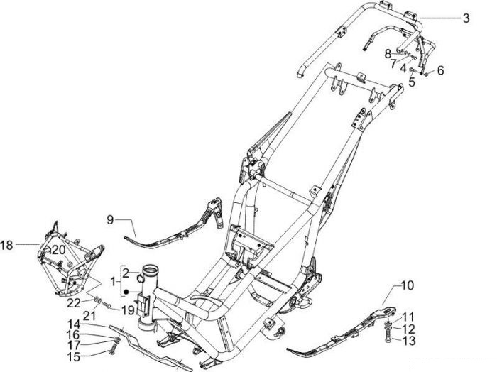 Piaggio Fahrgestell/Karosserie X9 125 Evolution