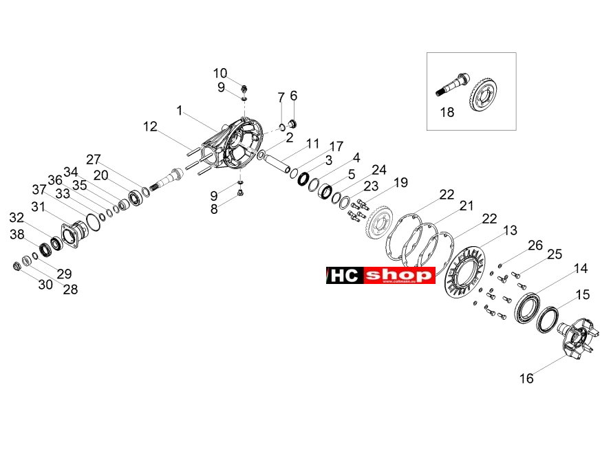 Moto Guzzi V7 III Anniversario 750 ABS E4 - Motor  Getriebedeckel