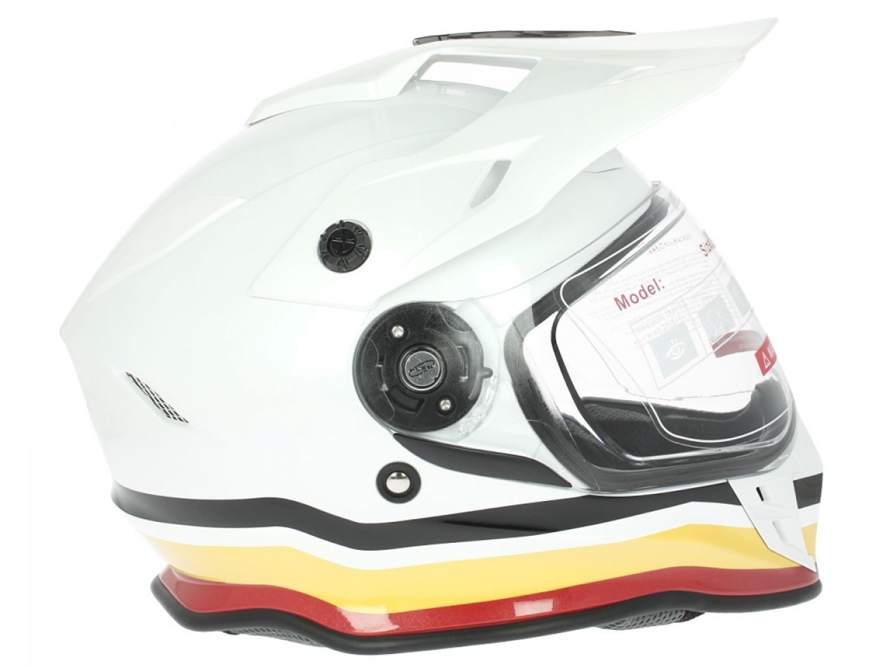 Moto Guzzi Integralhelm Adventure Touring V85, silber-gelb-rot, ECE 22.05
