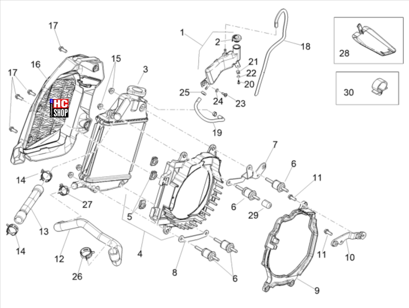 Aprilia SR GT 200 Kühlungsanlage