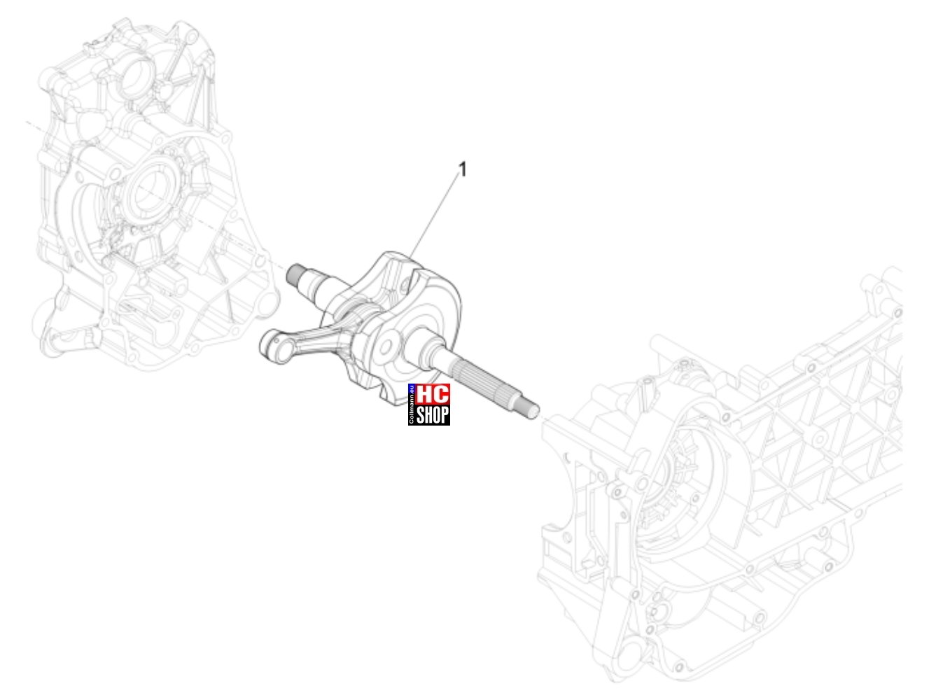 Beverly 300 HPE E5 - Motor - Kurbelwellengehäuse