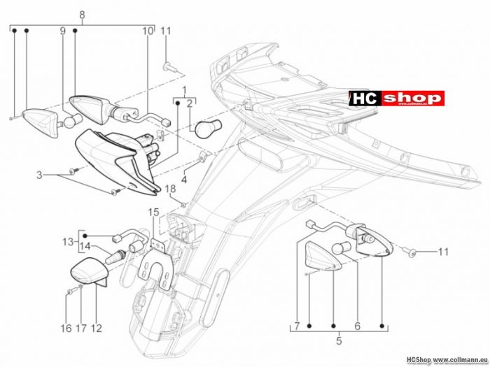 Aprilia Motard 125 Hinterleuchten - Blinkleuchten