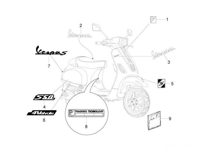 1 - Schild "Piaggio"
