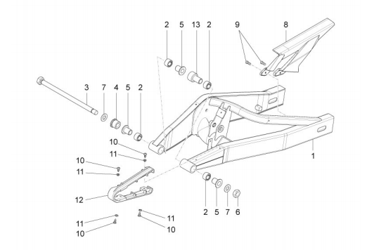Aprilia Rahmen Schwinge RS 125 ABS