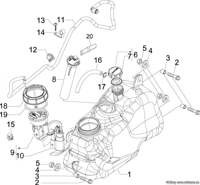 Piaggio Benzintank MP3 125 ie
